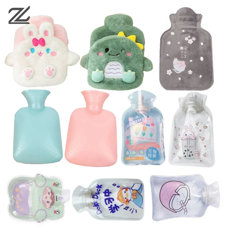 Kawaii Hot Water Bags Cute Plush Rubber Hand and Foot Belly Warmer Explosion-proof Hot Water Bottles for Women Period Pain