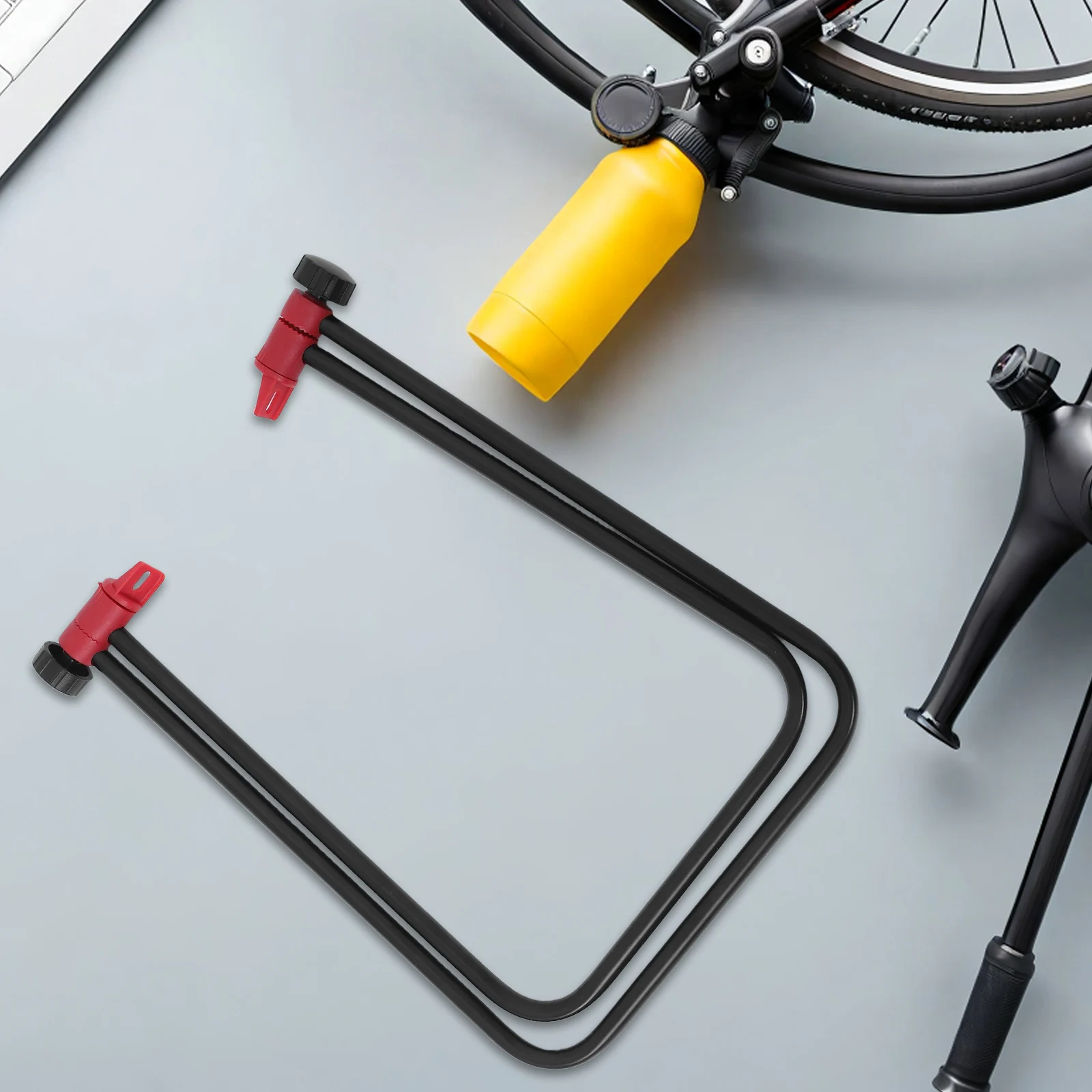 Iron Material Bike Support Stand Non-Deformable with Rubber Base for Mountain Bikes Black Bike Support Bracket