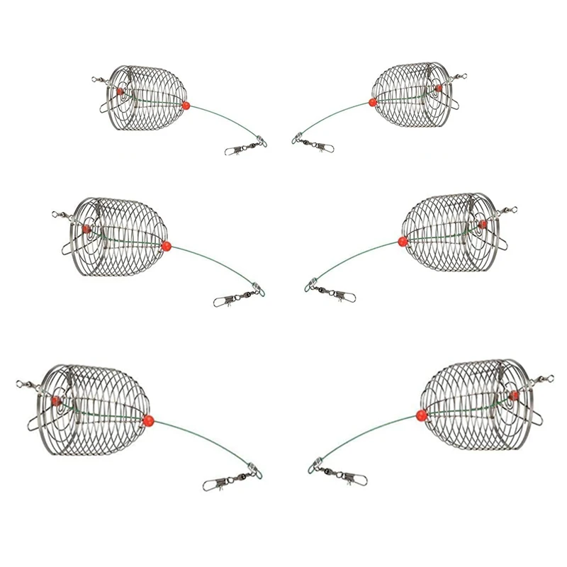 Aço inoxidável Carp Fishing Bait Trap Cage, Alimentador Cesta, Titular, Equipamento De Pesca, Tamanho L, M, S, Disponível, 2Pcs