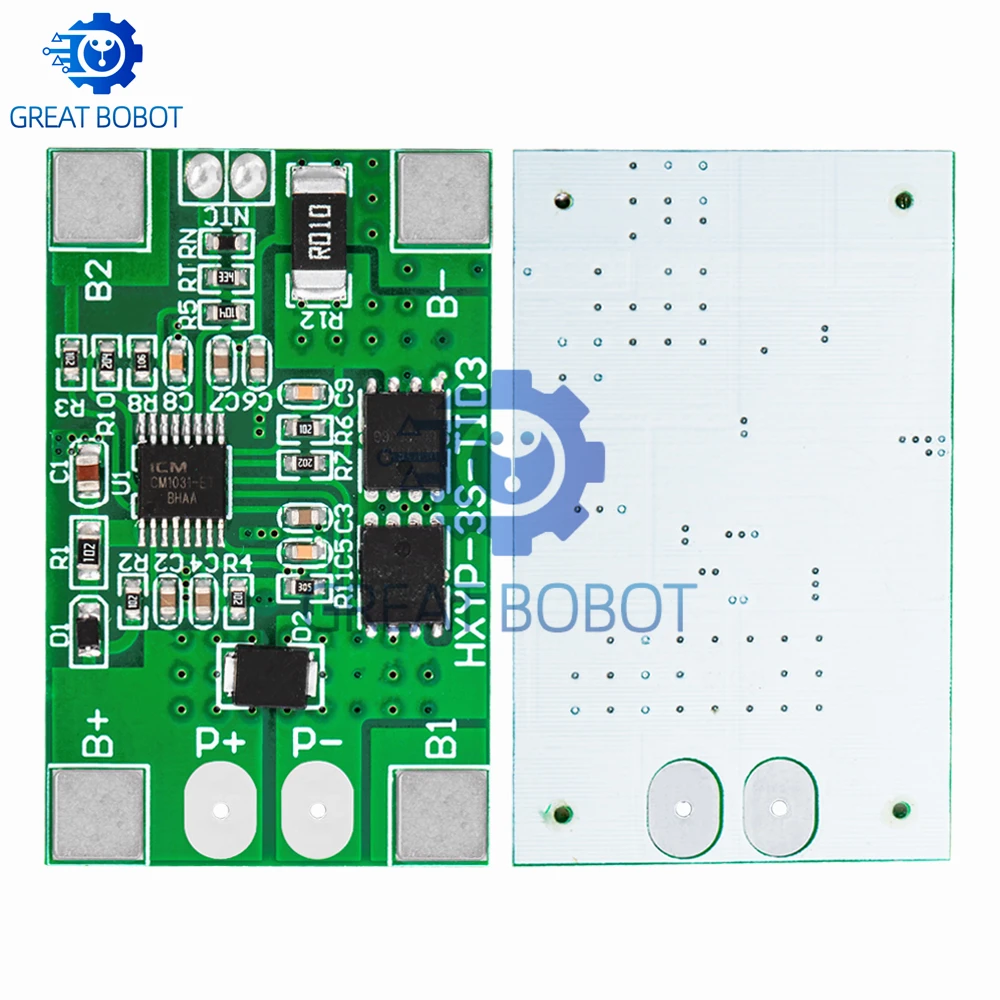 3S 10A 12.6V BMS Board 1‑10Pcs, 18650 Li‑ion Battery Over‑Charge Over‑Discharge Protection Module