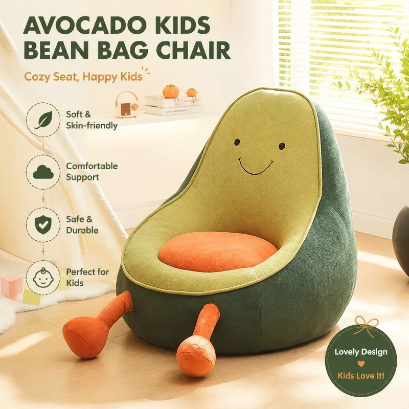 Avocado- and Penguin-Shaped Kids Sofa – Compact, Comfortable Cartoon Seat for Living Room or Bedroom