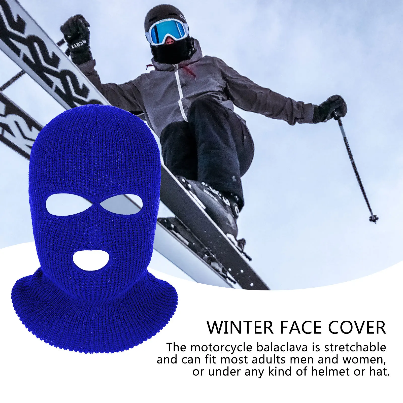 

Warm Knitted Hat Winter Outdoor Cycling Balaclava 3-Holes Face Cover Neck Gaiter Windshield For Hiking Camping