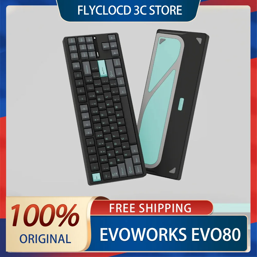 EvoWorks EVO80 Mechanical Keyboard 3Mode USB/2.4G/Bluetooth Wireless Keyboard Aluminium Alloy Customized Accessory Keyboard Gift