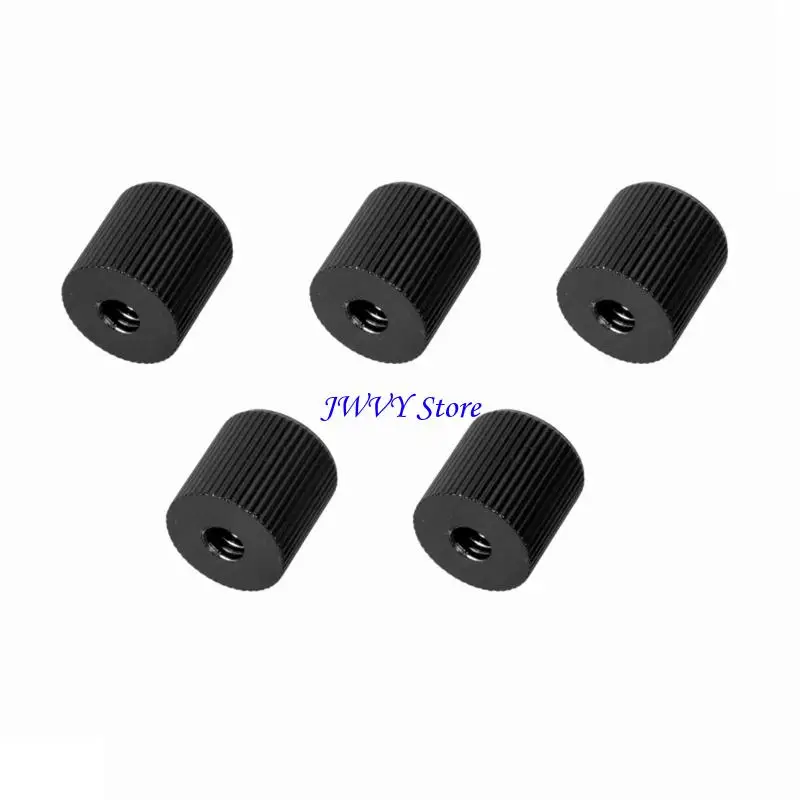 573A 5pcs Aluminum Photography Accessory Adapter 1/4inch Female to 1/4inch Female Nut for Sliders and Microphone Stands