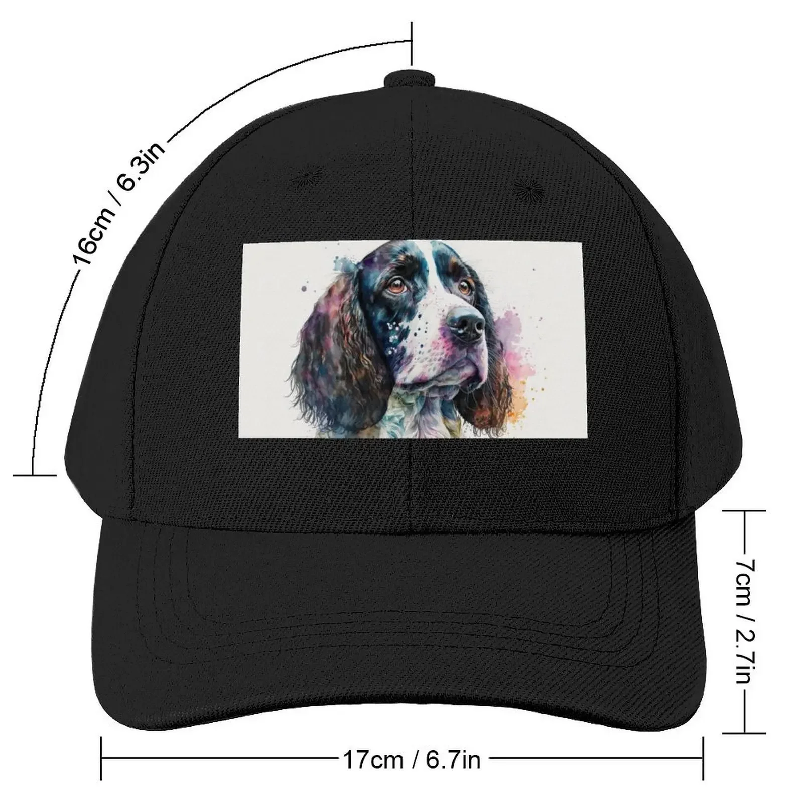 English Springer Spaniel Watercolor Sketch Baseball Cap Golf Wear Sports Cap Gentleman Hat Caps Male Women's