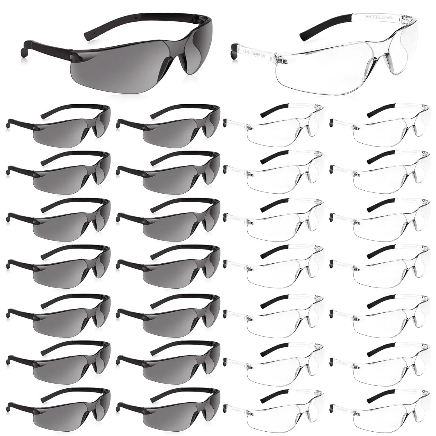 

30 Pack Safety Glasses Scratch Resistant Eye Protection for Men Women Lab Work with Wraparound Design