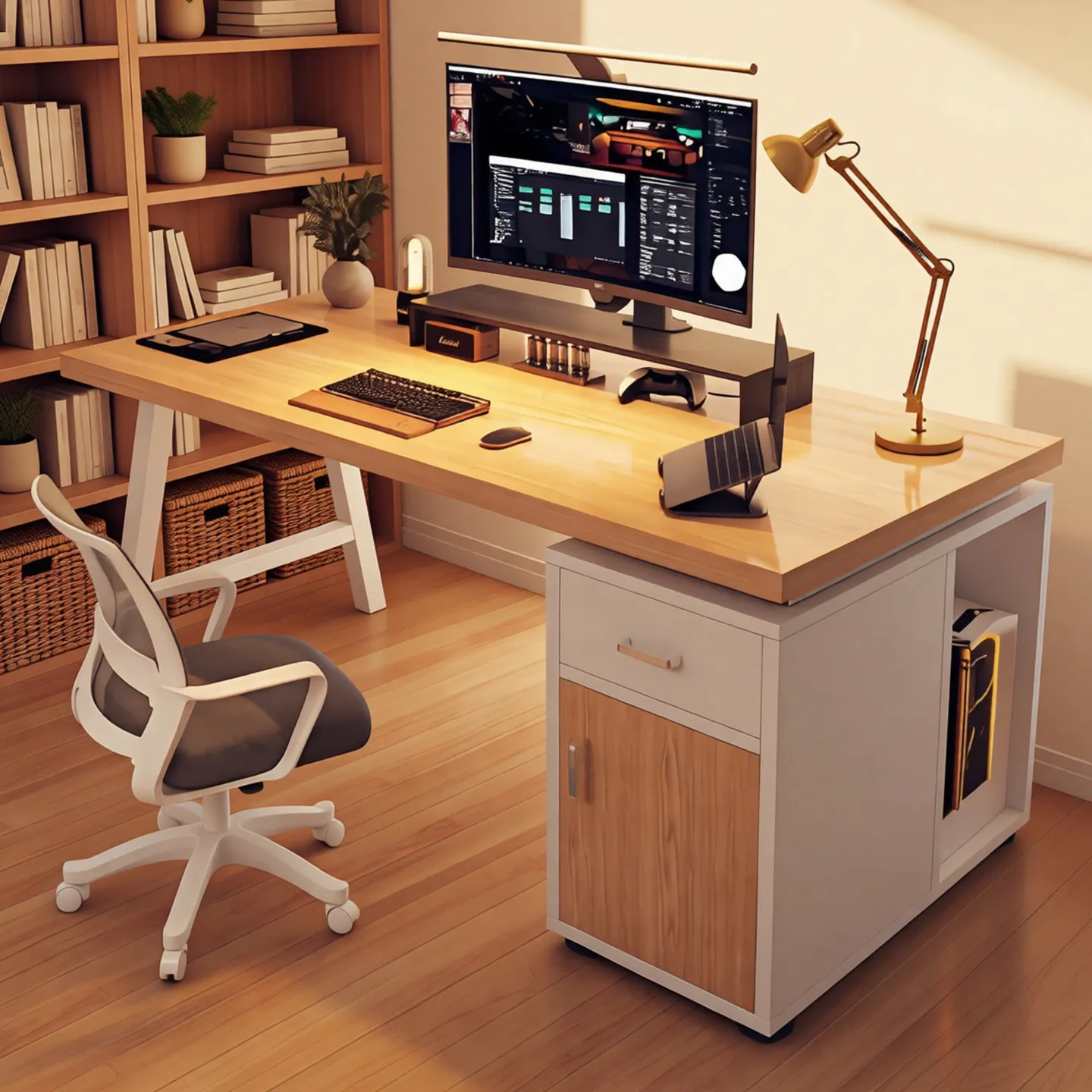 Computer desk Desktop desk Home desk Student study table Workbench Bedroom with drawers