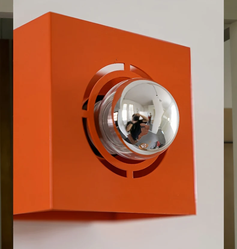 Metal Orange Wall Light Home Art E27 Bulb Indoor