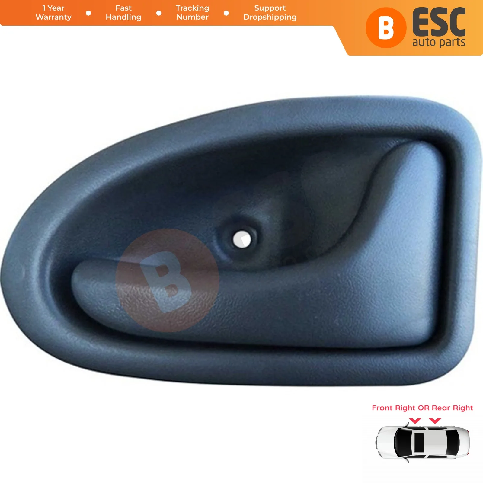 ESC Auto EDP103 Interior Inner Door Handle Opener GRAY Front OR Rear Right Door 8200028995  For Renault Megane 1 1995-2002