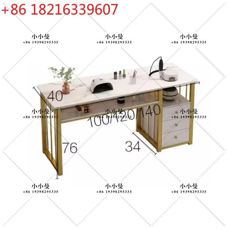 YAO Nordic Luxury Nail Tables  Furniture Modern Nail Shop Table And Chair Set Single Double Professional Manicure Tables T