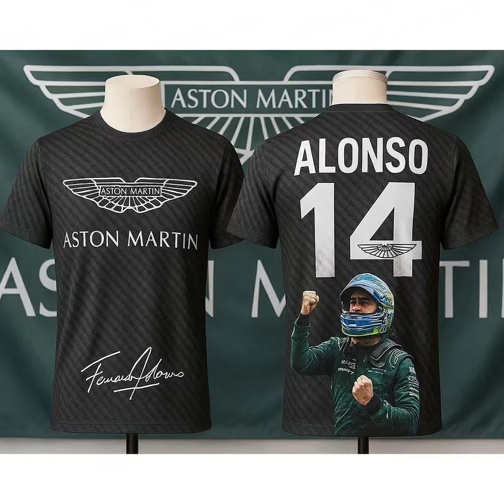 

Aston Martin 2026 T-Shirt Racing Team Fernando Alonso 14 Spanish Racers T Shirt Team Racing Suit Quick Drying Sports Jersey