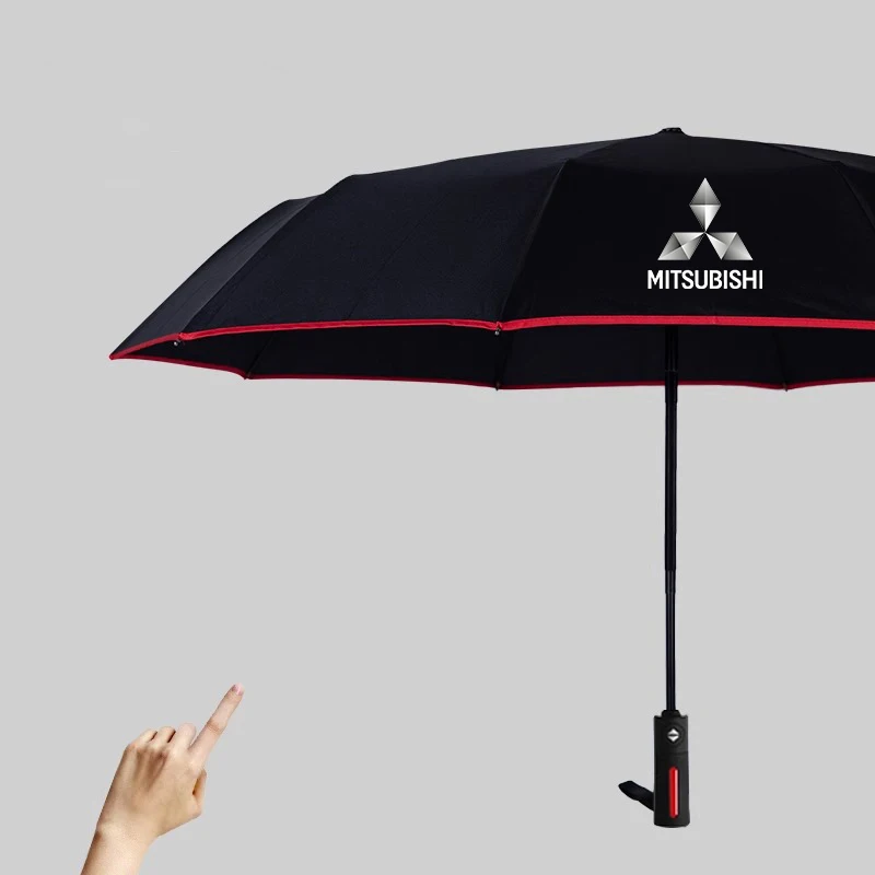 For Mitsubishi Outlander Pajero Asx Lancer EX Evolution X L200 Ralliart Triton Car Automatic Folding Windproof Sunshade Umbrella