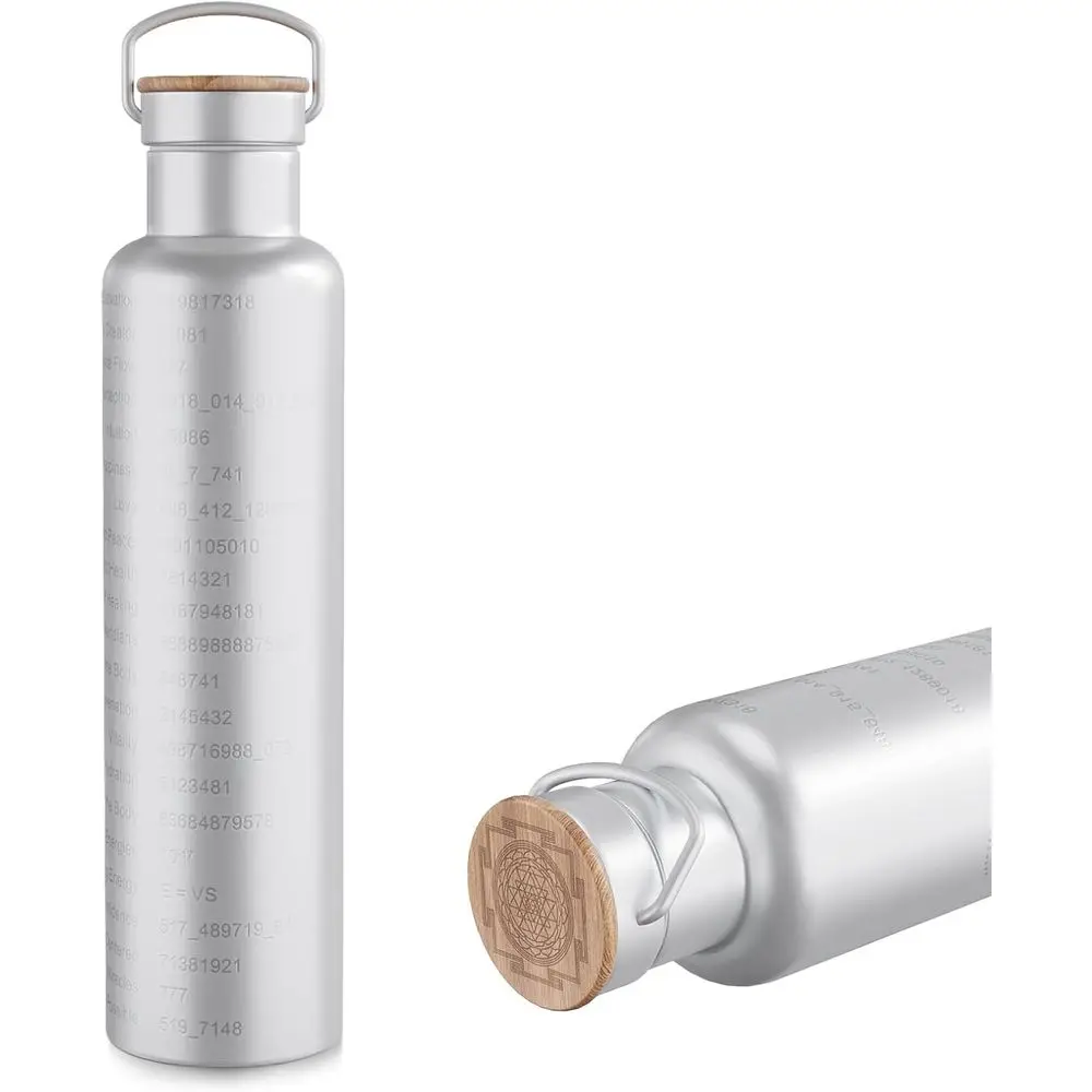 

1L Insulated Stainless Steel Water Bottle with Numbers, Double Walled Vacuum, BPA-Free