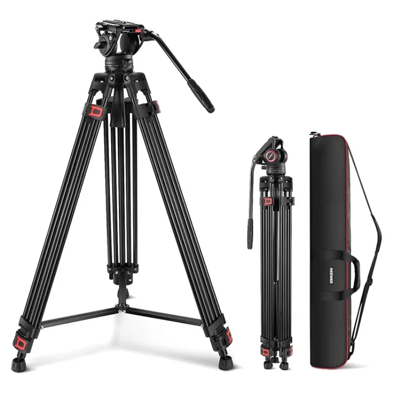 جديد NEEWER 74 بوصة Pro Video Tripod مع رأس سائل QR لوحة كاميرا متينة ترايبود مع مقبض تلسكوبي قاعدة متدرجة لـ DSLR #2