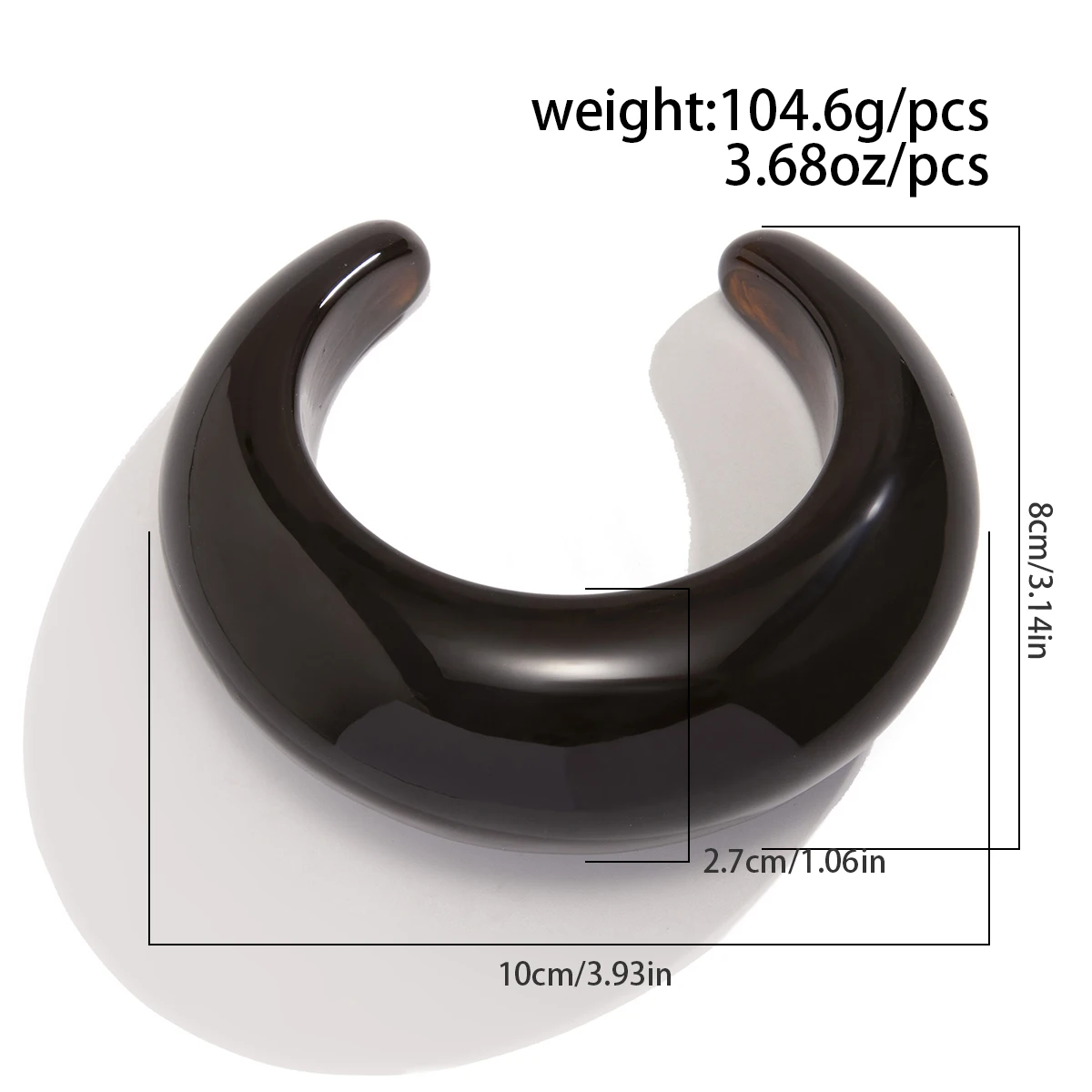 Ingemark Exaggerated Boho Acrylic Resin Chunky Open Cuff Bangles for Women on Hand Wide Arm Bracelet Couple Y2K Jewelry Gift New
