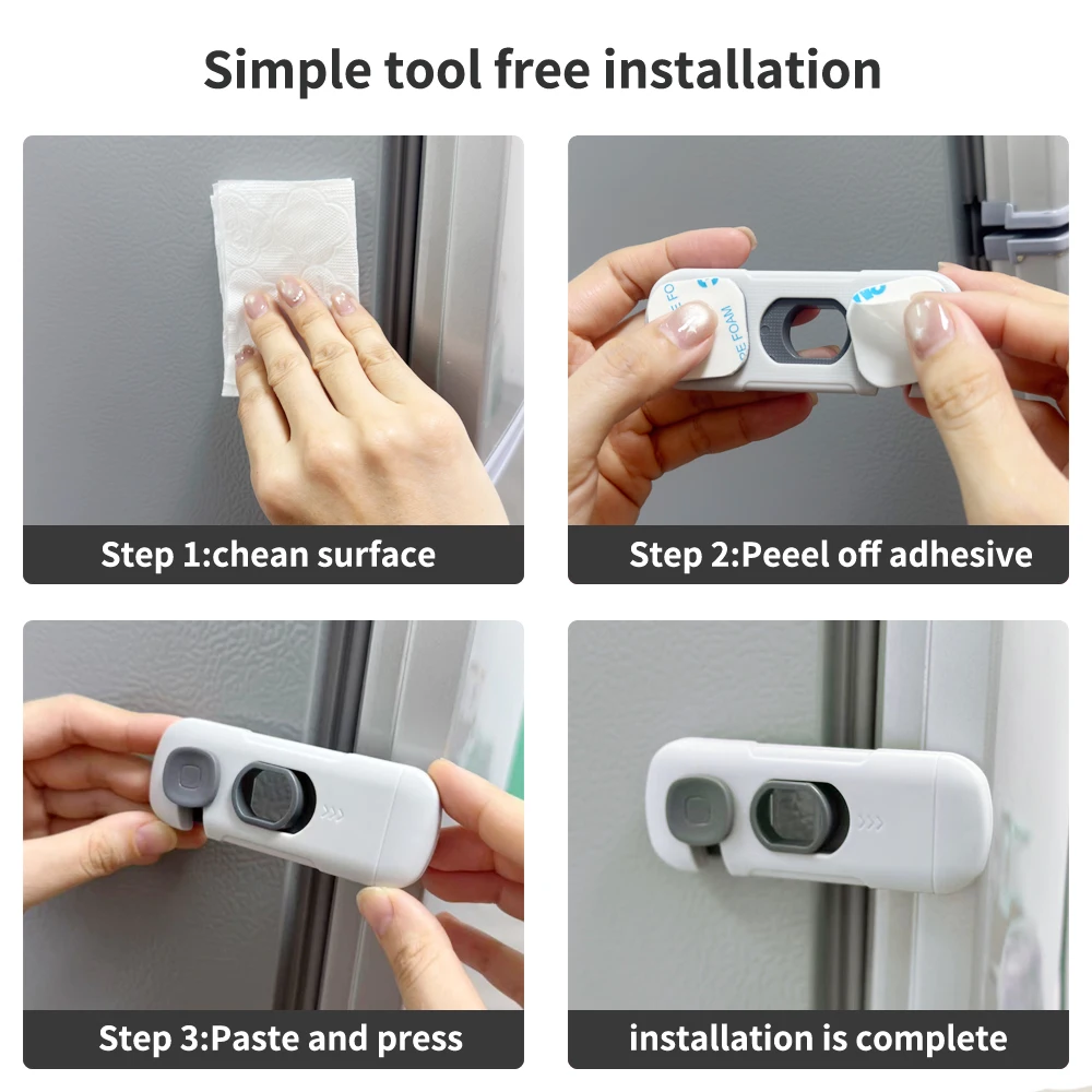 Baby Safety Cabinet Locks Anti-Pinch Hand Buckle, Childproof Security Lock for Drawer Cupboard Fridge