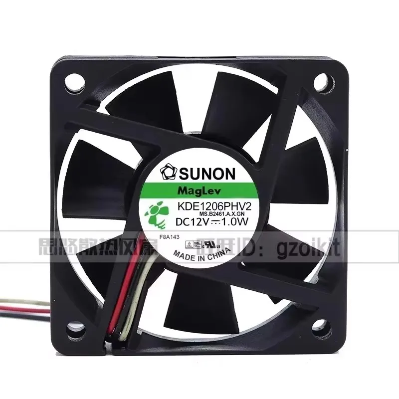 Authentic 60 * 60 * 15mM 6CM 12V 1.0W KDE1206PHV2 suspended magnetic levitation projection monitoring Cooling fan