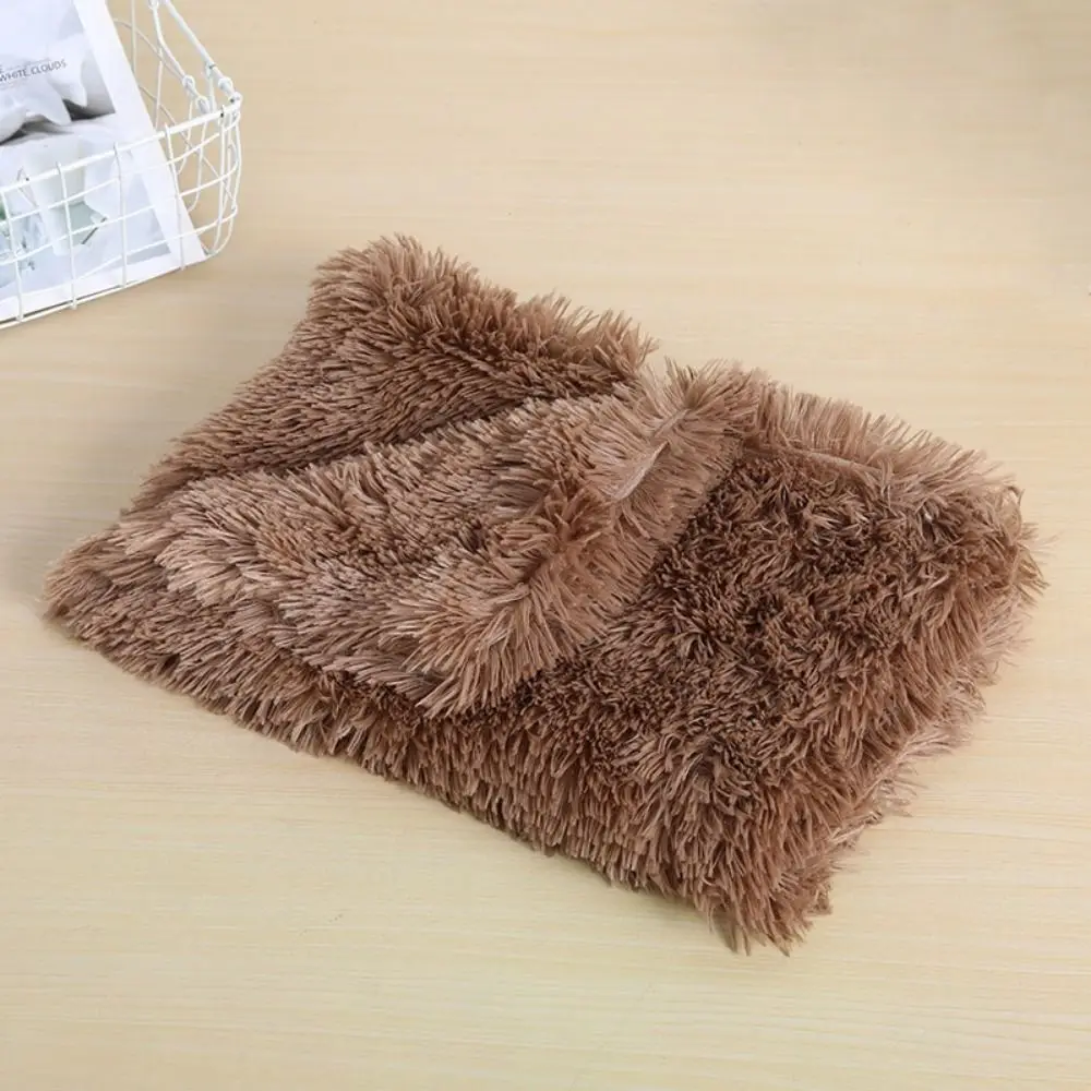 Manta gruesa de pelo largo para perro, manta suave y cómoda de doble capa, Sábana de cama para mascota, alfombrilla cálida de invierno para cachorro y gatito