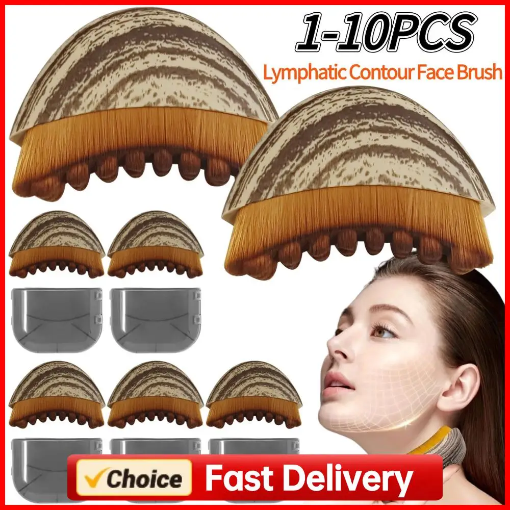 Brosse faciale portable à poils doux, outil de massage lymphatique et de sculpture du visage, pour le drainage et le soin du visage et du menton
