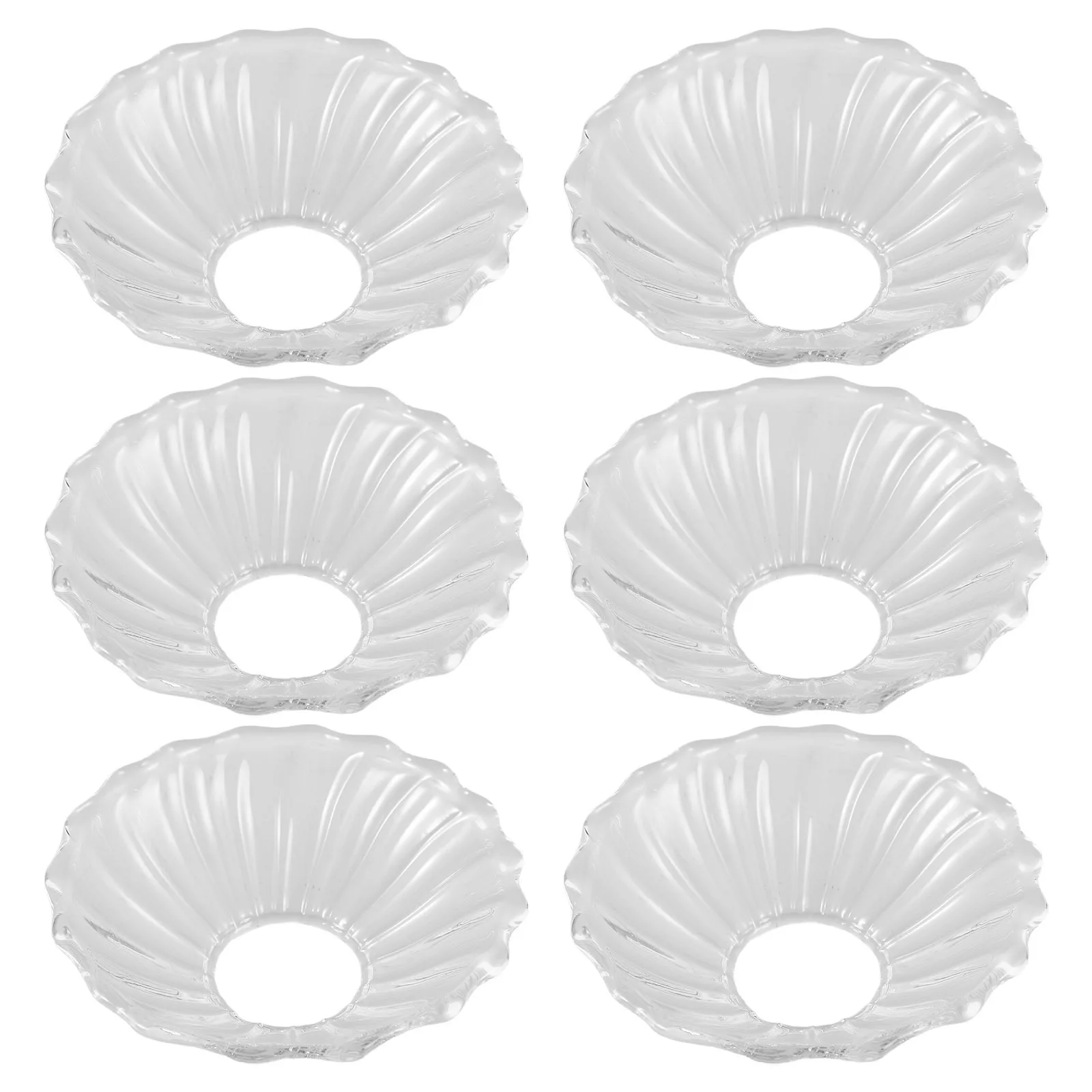 

6Pcs Drip Protectors Clear Glass Wax Catchers Reusable Decorative Wax Holders for Taper Candles Surface Protection