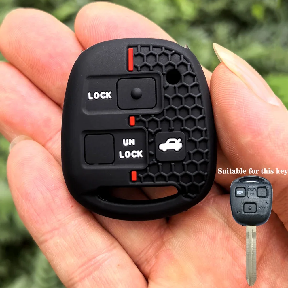 Silicone Car Key Cover Case For Toyota Avensis Camry Corolla For Lexus 3 Buttons Remote Key Jacket Fob Case Car styling No Logo