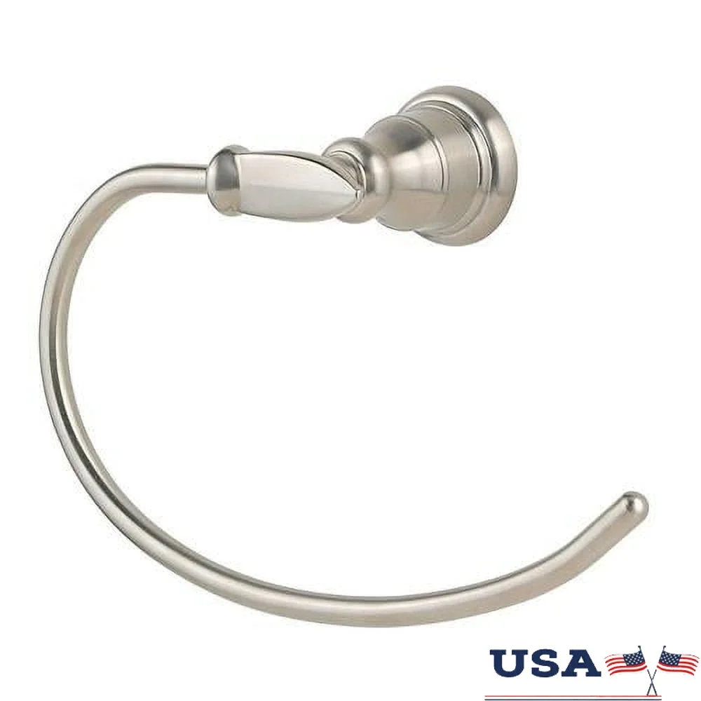 

Avalon 8 Inch Towel Ring Brushed Nickel Bathroom Hardware Concealed Mounting Functional Design Includes Mounting Hardware