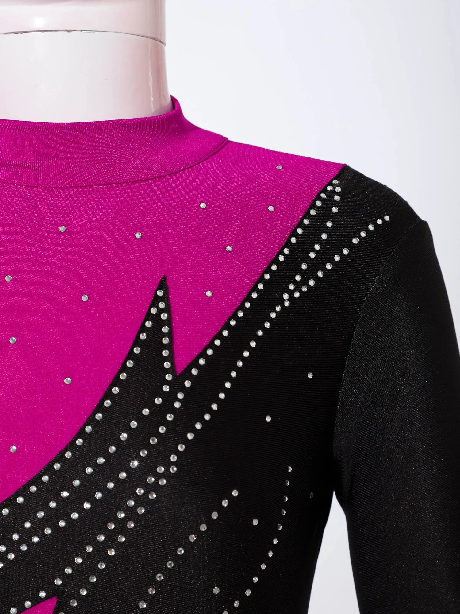 Kids Girls Figure Skating Gymnastics Performance Sets Shiny Rhinestones Leotard Bodysuit with Pants Trousers Ballet Dance Outfit