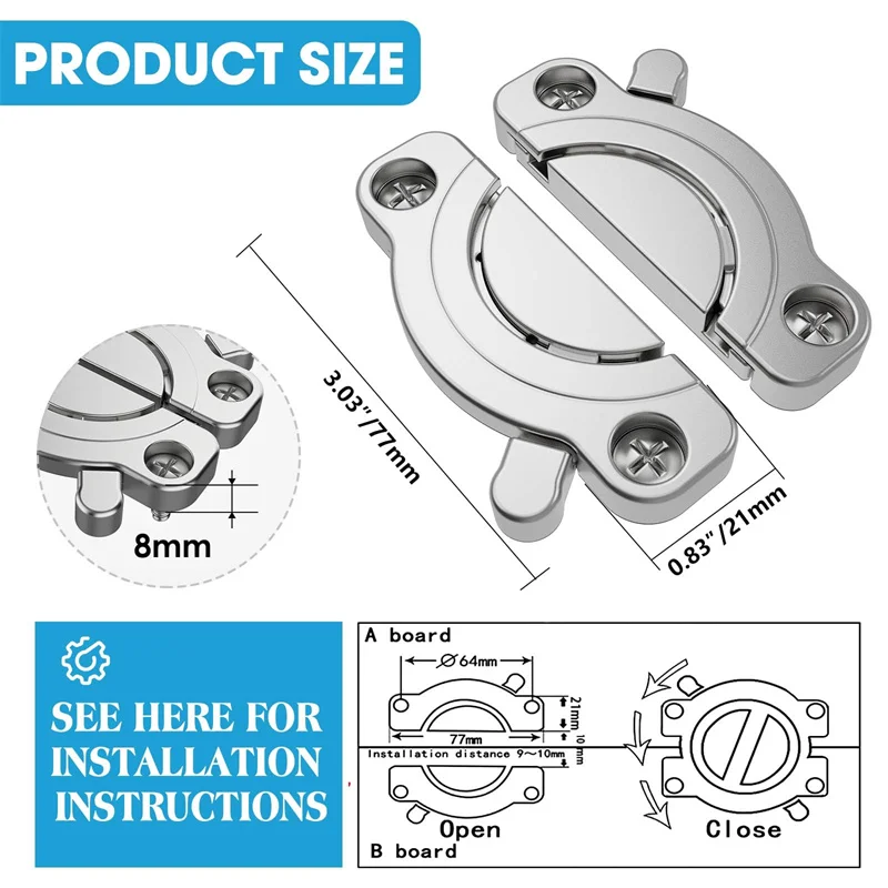 

1pcs Tabletop Connector Folding Table Buckles Desk Supporting Folding Hinge Desktop Combination Wood Board Splicing Fasteners