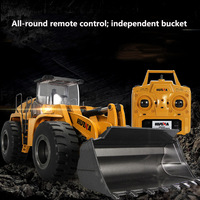 Huina 1583 Alloy RC Bulldozer Truck Large Remote Controlled Car Screw Drive Electric Radio Control Car Toys Vehicle