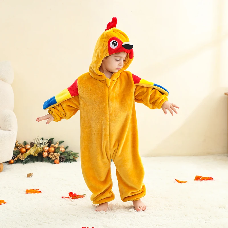 

Baby Clothes Romper Cute Animal Parrot Onesie Cosplay Costume Infant Flannel Warm Jumpsuit Hooded Pajamas Baby Boy Girl Clothes