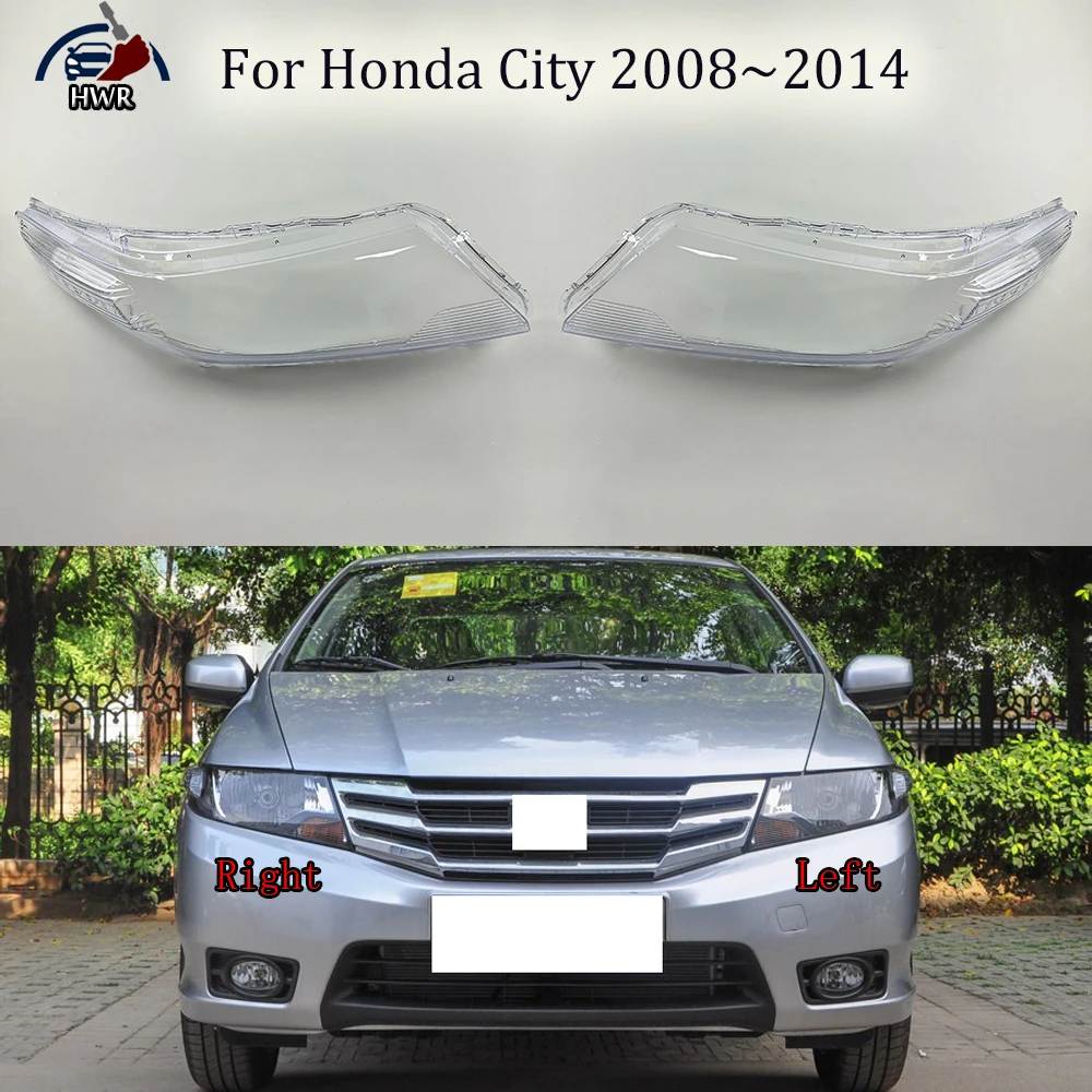 Headlight Cover Transparent Mask Headlamp Lamp Shell Lens Replace Original Lampshade Plexiglass For Honda City 2008~2014