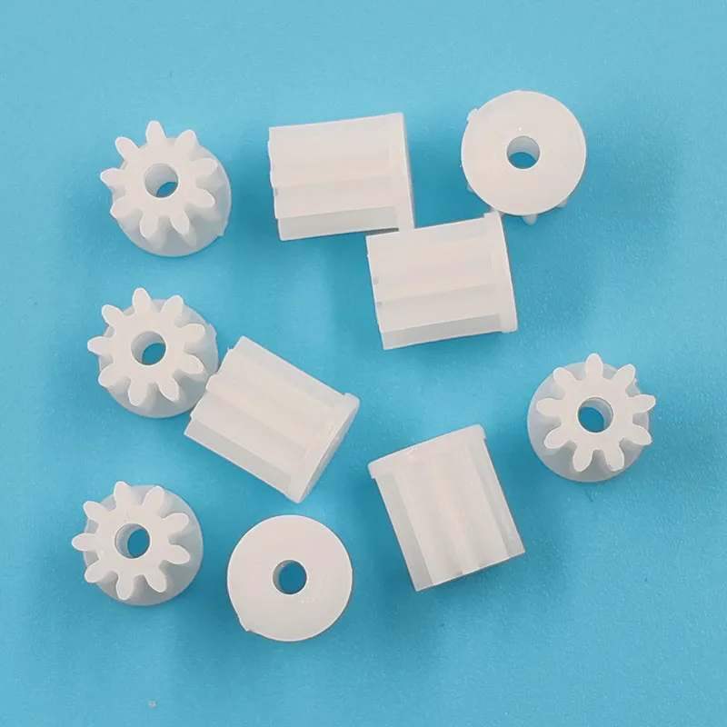 9T 0.6M Plastic Motor Gear 9 Teeth OD=6.6mm DIY Toy Model Parts 92A Shoulder