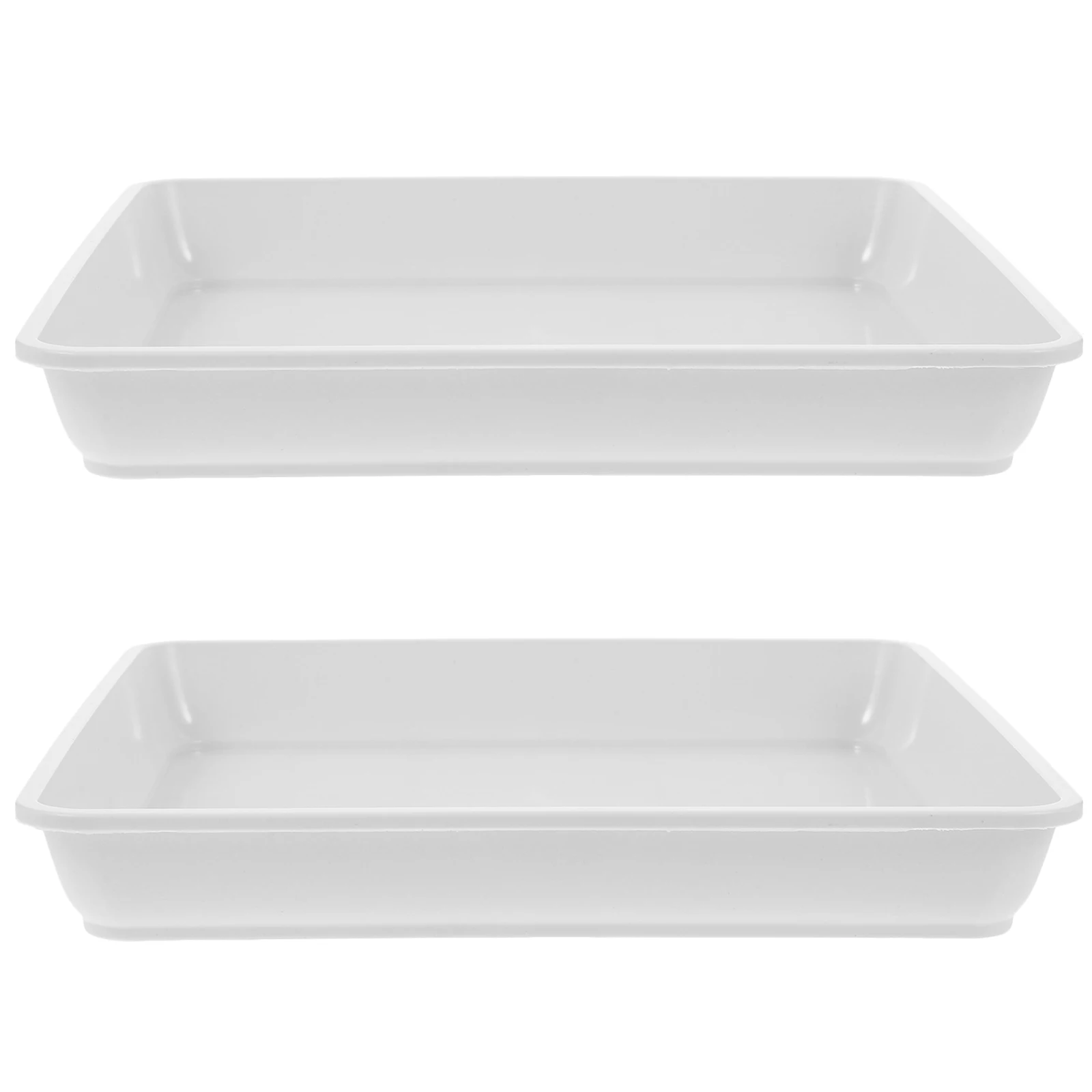 

2Pcs Flower Pot Tray Square Plastic Saucers Sturdy Durable Anti Slip Plant Pots Tray Succulent Containers Protect Surfaces