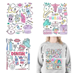 Front And Sleeve Designs OT Dental Nurse Occupation Can't Talk Right Now Teacher Stuff Transfer Printing Stickers For Sweatshirt