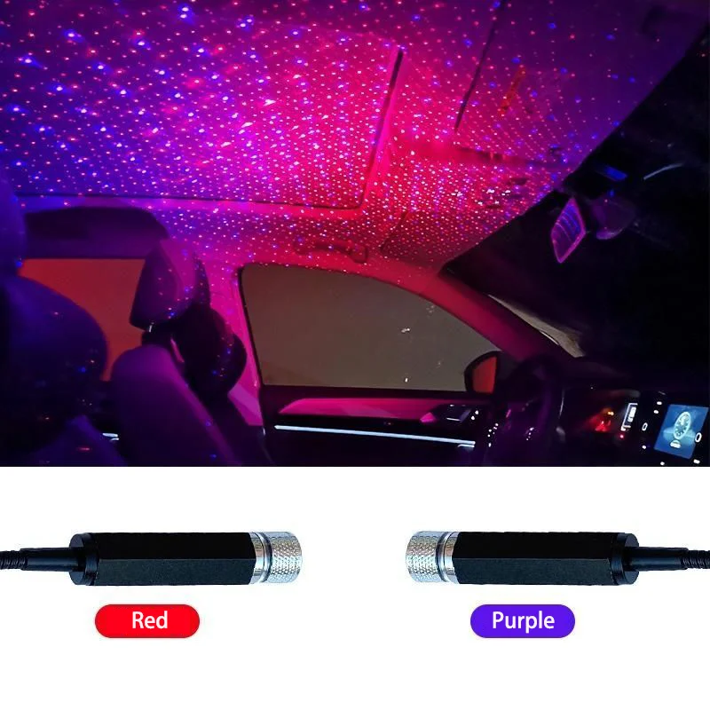 Proyector de luz LED para techo de coche, Lámpara decorativa USB, ajustable, romántica, para decoración Interior