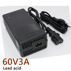 60V 3A Lead Acid Fast Charger 60 Volt  Battery Smart Charger T / PC / IEC 3Pin 73.5V