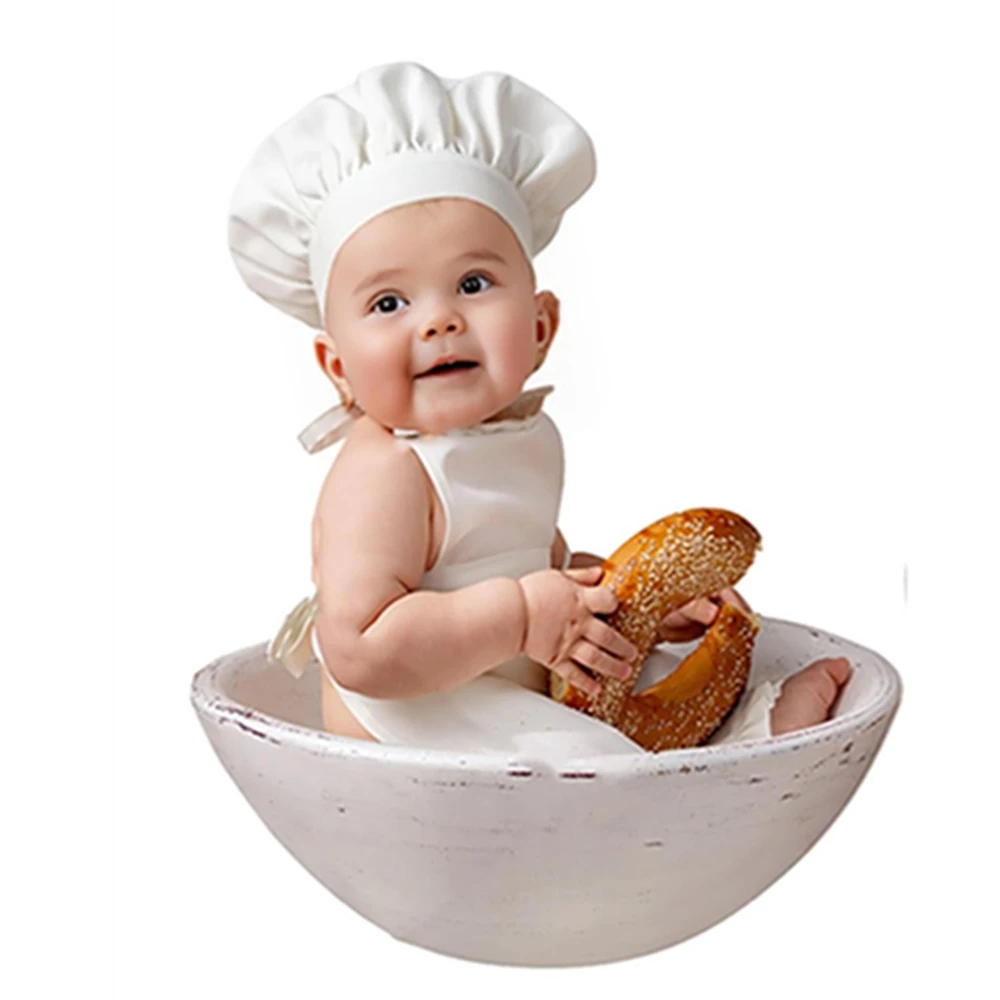 

Реквизит для фотосъемки новорожденных — регулируемый комплект детского шеф-повара, хлопковый костюм для детей 0–3 месяцев (2 шт.) для фотографии новорожденных