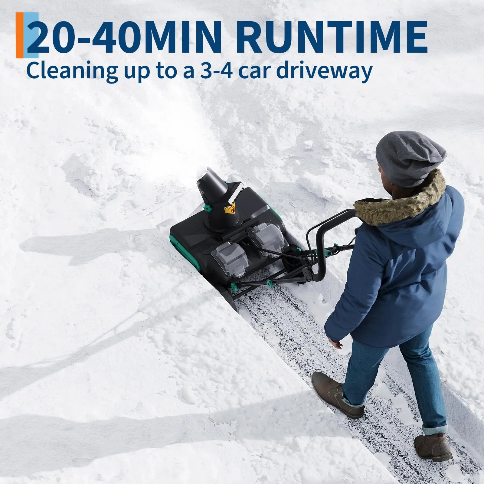 Wireless 40V Electric Snow Blower – 20