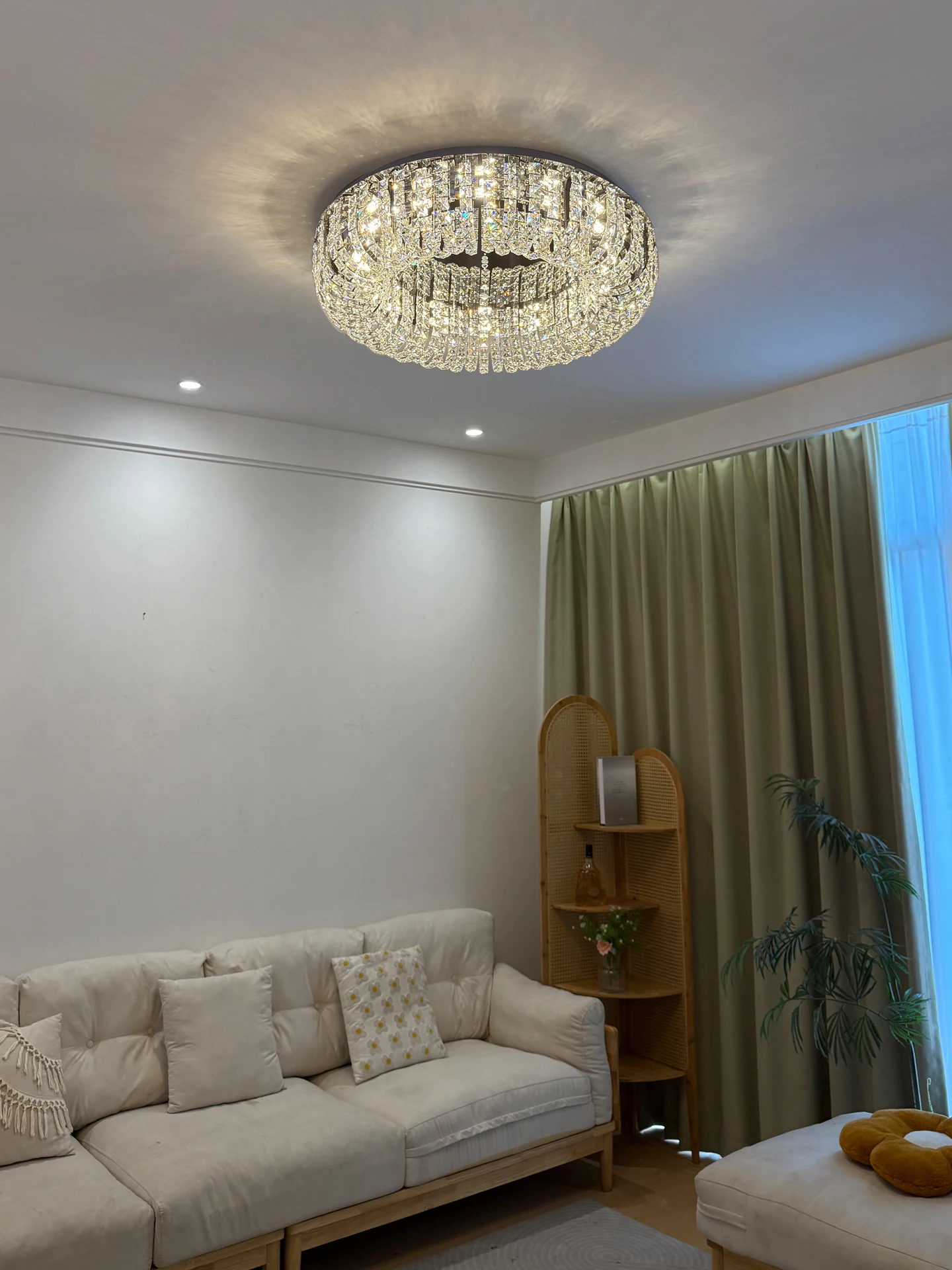 New Design Apple Round Light Luxury Living Room Crystal Ceiling Light Chrome Bedroom Dining Room Stainless Steel Entrance Light