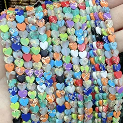 Heart Shape Agates Natural Quartz Jades Turquoises Amethysts Amazonite Loose Spacer Beads For Jewelry Making DIY Bracelet 6MM