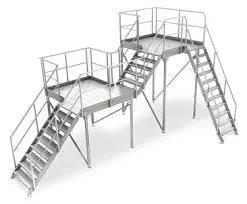 aluminum step profiles stairway platforms with ladders handrail system