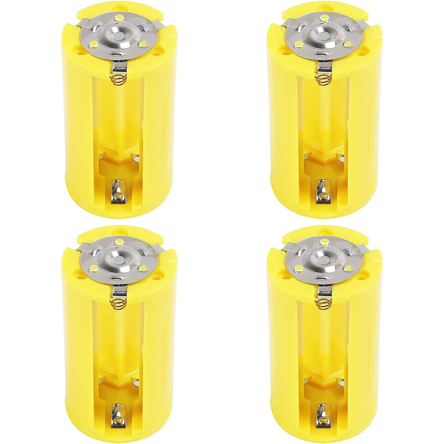 5 قطعة 3 AA إلى D محول بطارية AA إلى D حامل محولات البطارية 1.5 فولت صندوق إخراج 3 AA إلى 1 D محول أصفر #4