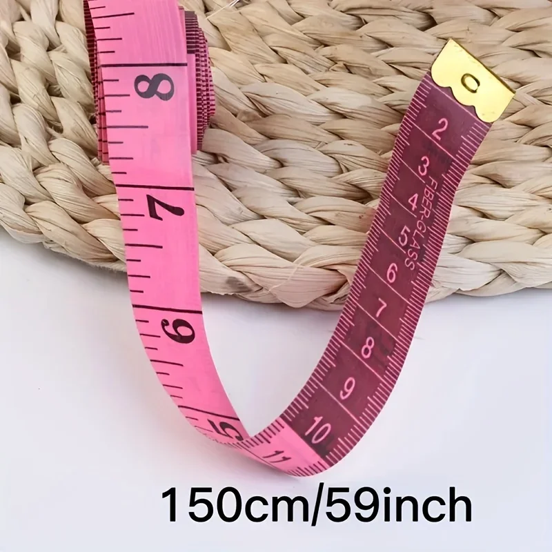 150cm/60" Tape Measure Body Measuring Ruler Sewing Tailor Soft Flat Sewing Ruler Meter Sewing Measuring Tape Random Color