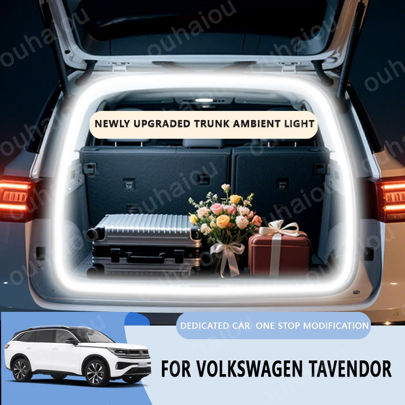 

Для Volkswagen Tavendor модификация освещения багажника Атмосферные огни Белый теплый белый Задний багажник Светодиодная панель