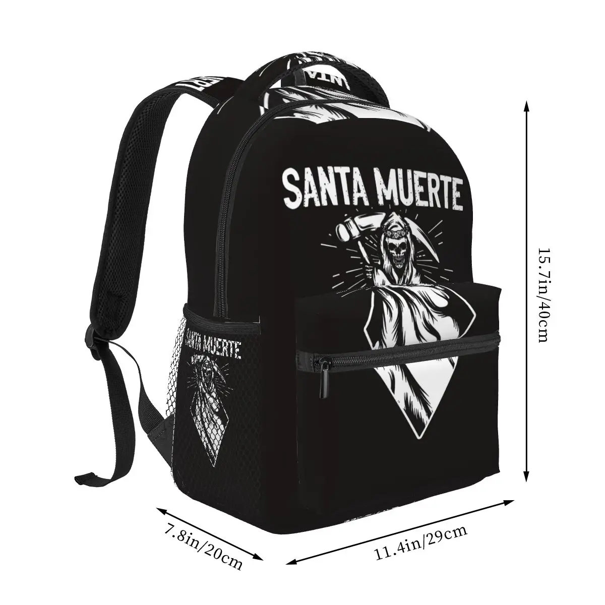 Santa Muerte Spanish Backpacks Boys Girls Bookbag Children School Bags Cartoon Kids Rucksack Shoulder Bag Large Capacity