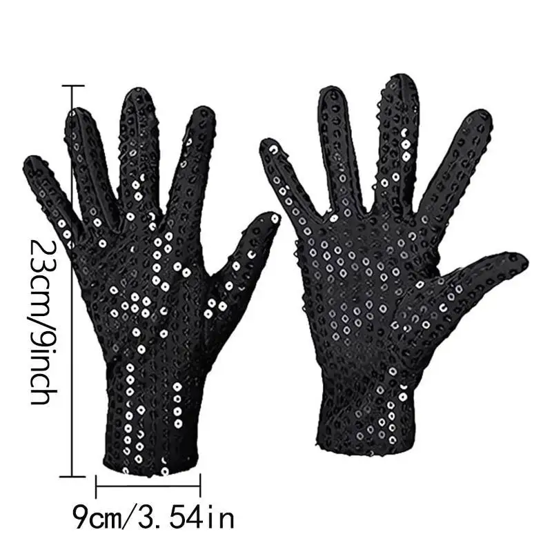 1 Paar silberne glänzende Netz-Handschuhe, glitzerndes Tanzkostüm-Zubehör für Bühnenauftritte, Party-Outfit, Halloween, Cosplay, Damen – Detail 12
