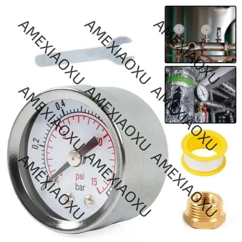 

Новый манометр топлива 0-15PSI 1/8NPT 3/8NPT, двойной манометр масла для систем топливных форсунок