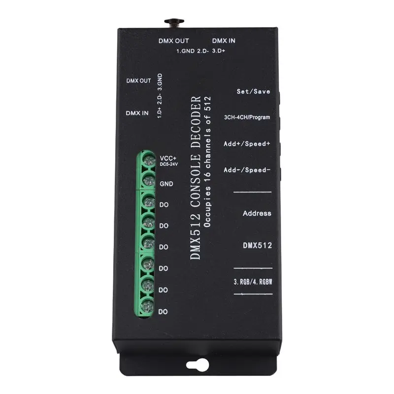 

ABUO-DMX-SPI Color Controller Water Light Strip Connected LED DMX512 Console Intelligent Lighting Decoder