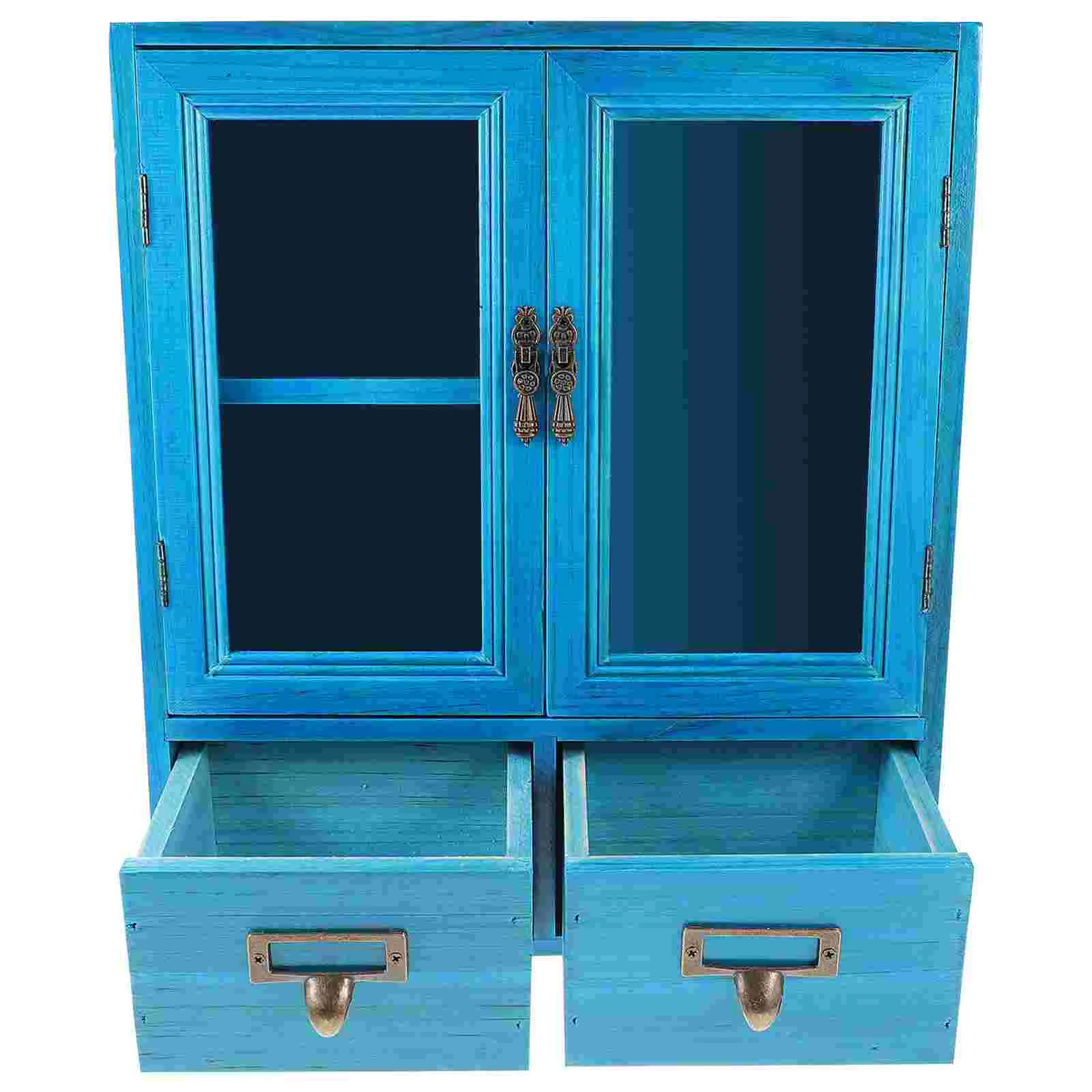 Display Cabinet Countertop Storage Wooden Ornament Wall Furniture Decorative House Decoration Low Locker