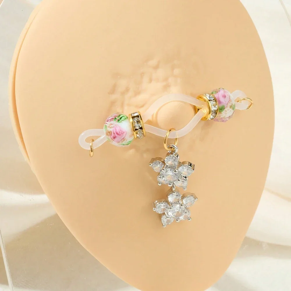 2pcs Fake Nipple Rings Cute Fake Nipple Piercings Adjustable Fit Daily Wear  Heart Starfish Shell Dangly Fake Nipple Jewelry